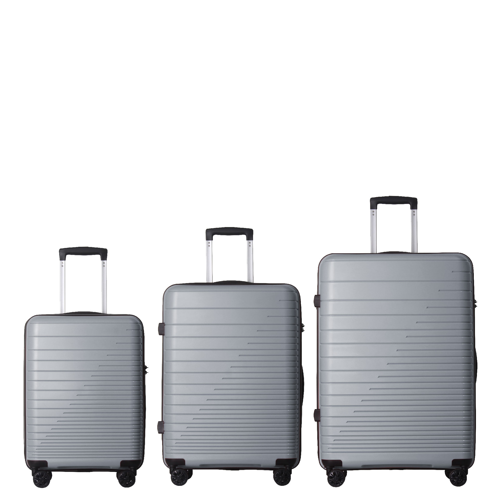 Luggage Set 3 Piece, PP Hardshell Carry On Suitcase With Spinner Wheels & TSA Lock, Lightweight Suitcases For Business, Trip, (20"/24"/28"), Gray_voghion.com